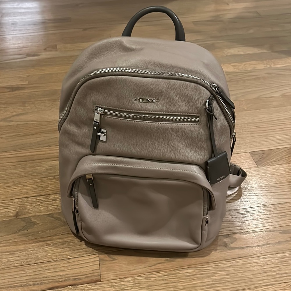 Tumi Voyager Carson leather backpack sturdy and stylish.